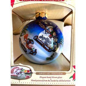 Antique Heritage Hand Painted Glass Ornament Special Edition Blown Glass Snowman